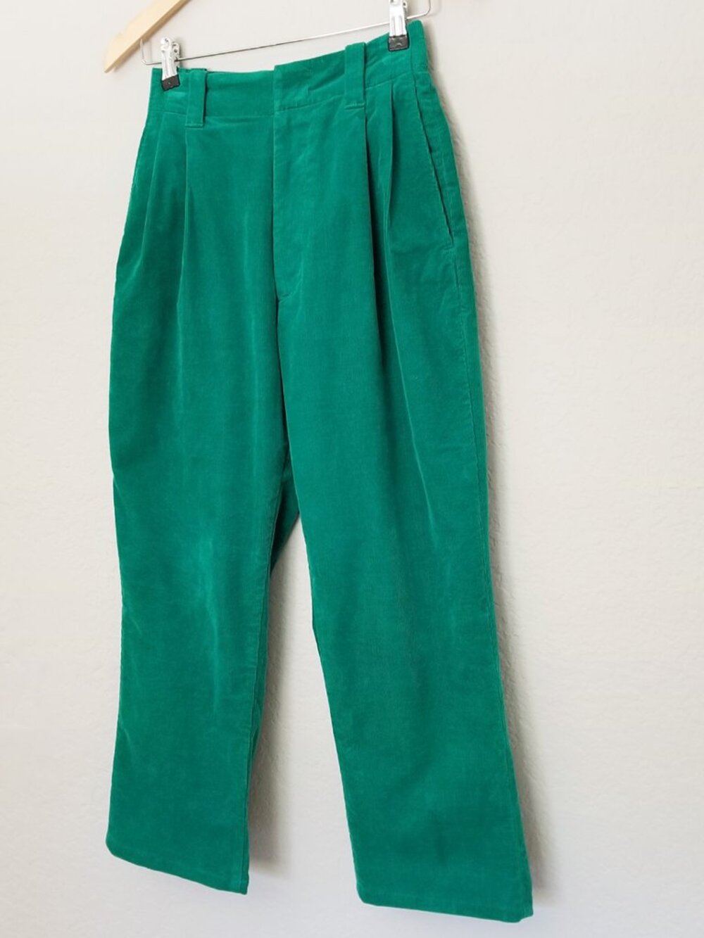 Marni x Uniqlo Kelly Green Corduroy Wide Fit Pleated Pants Size XS Rare Preppy - Picture 5 of 16